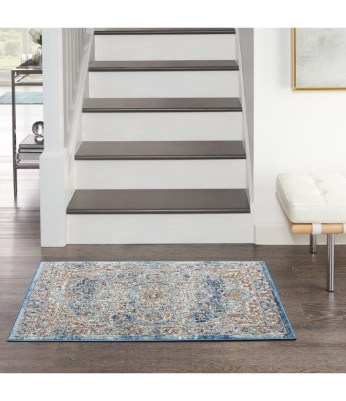Nourison Quarry Ivory Blue QUA11 2 ft. X 4 ft. Rect. Rug
