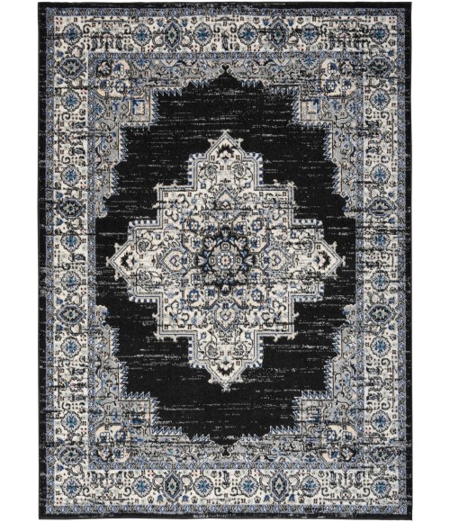 Nourison Passion Area Rug PSN03 Black Ivory 5'3" x 7'3"