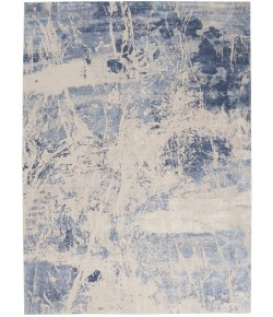 Nourison Sleek Textures Blue Cream SLE02 7 ft. 10 in. X 10 ft. 6 in. Rect. Rug