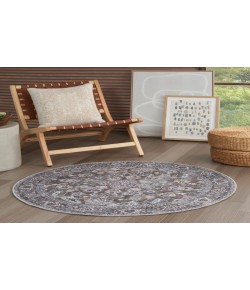 Nourison Home New Concept Washable Olive Ivory SR104 4 ft. Round Rug