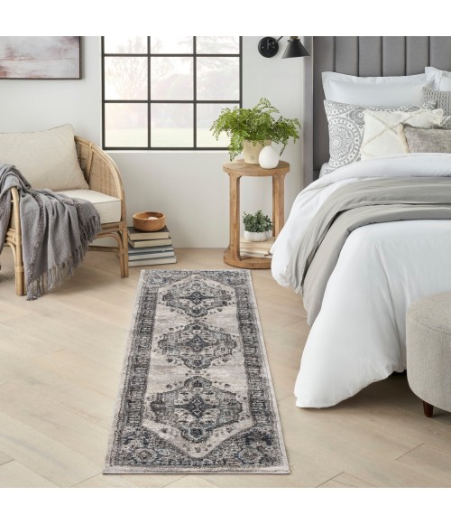 Kathy Ireland American Manor Area Rug AMR02 Grey 2'2" x 7'6"