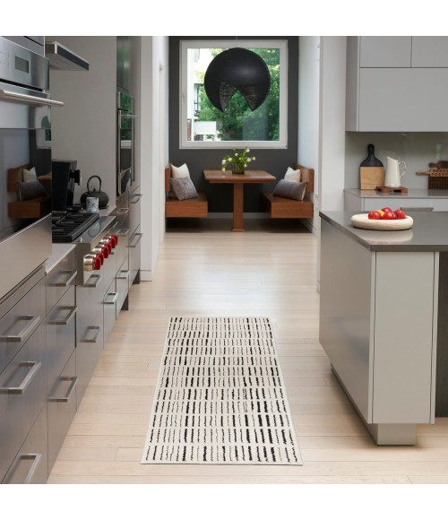 Nourison Modern Comfort Ivory Black MNC03 6 ft. Rect. Rug