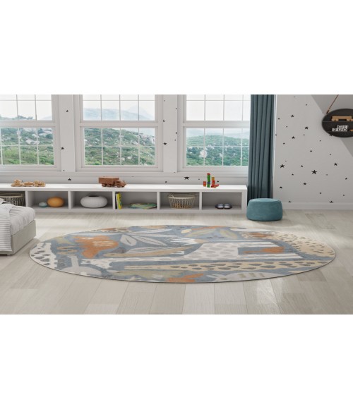 Nourison Astra Machine Washable Multicolor ASW01 7 ft. 10 in. Round Rug