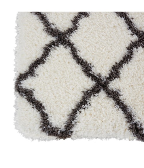 Nourison ULTRA PLUSH SHAG Area Rug Nourison Ultra Plush Shag Runner Area Rug ULP02-Ivory/Charcoal