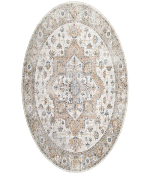 Nourison Astra Machine Washable Silver Grey ASW12 7 ft. 10 in. Round Rug