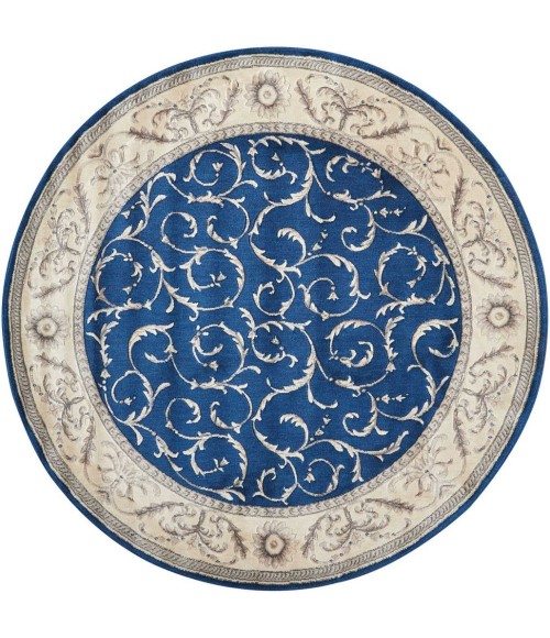 Nourison Somerset Round Area Rug ST02-Navy