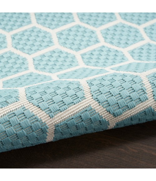 Nourison Reversible Indoor Outdoor Aqua RVB01 10 ft. X 14 ft. Rect. Rug