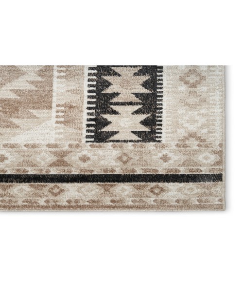 Nourison Washable Decor Beige Black WSD06 7 ft. 10 in. X 10 ft. Rectangle Rug