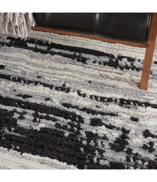 Nourison TEXTURED CONTEMPORARY Area Rug Nourison Textured Contemporary Area Rug TEC02-Ivory/Charcoal