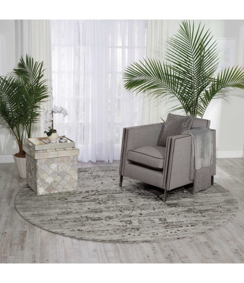 Nourison Twilight Round Area Rug TWI01 Silver 8' Round