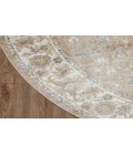 Nourison Astra Machine Washable Beige ASW12 5 ft. 3 in. Round Rug