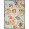 Nourison Wav01/Sun & Shade - Snd92 Light Blue Area Rug 4 ft. 3 in. X 6 ft. 3 in. Rectangle