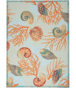 Nourison Wav01/Sun & Shade - Snd92 Light Blue Area Rug 4 ft. 3 in. X 6 ft. 3 in. Rectangle