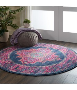 Nourison Passion - Psn03 Blue Area Rug 5 ft. 3 X Round