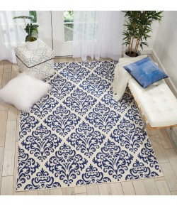Nourison Home Grafix GRF06 White Blue 5 ft. 3 in. X 7 ft. 3 in. Area Rug