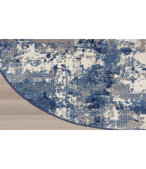 Nourison Grafix Navy Blue Rug GRF38 8 ft. Round - Rugs Town Nourison Grafix Navy Blue GRF38 8 ft. Round Rug