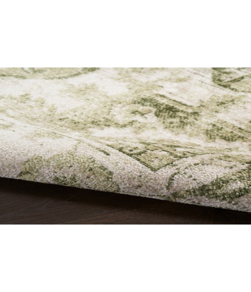 Nourison Astra Machine Washable Ivory Green ASW12 6 ft. 7 in. X 9 ft. Rectangle Rug