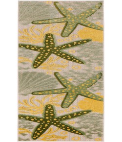 Nourison Home Aloha ALH24 Green Yellow 2 ft. 3 in. X 8 ft. Area Rug