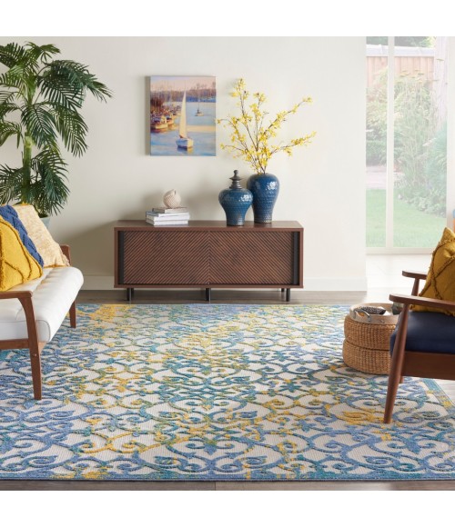 Nourison ALOHA Area Rug Nourison Aloha Area Rug ALH21-Ivory Blue