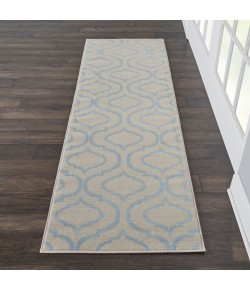Nourison Jubilant - Jub19 Ivory Blue Area Rug 2 ft. 3 X 7 ft. 3 Rectangle