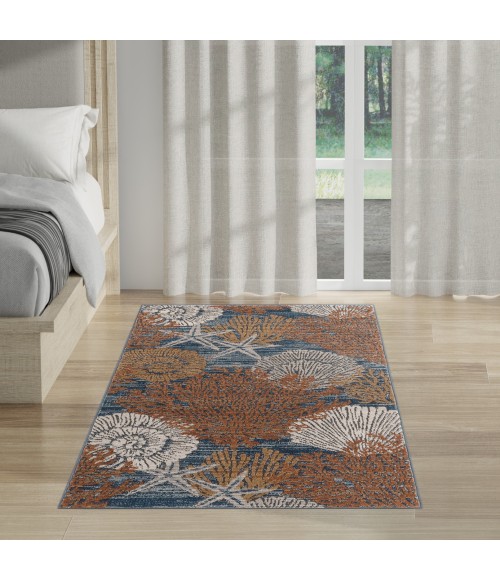 Nourison Seaside Blue Multicolor SDS04 3 ft. X 5 ft. Rect. Rug