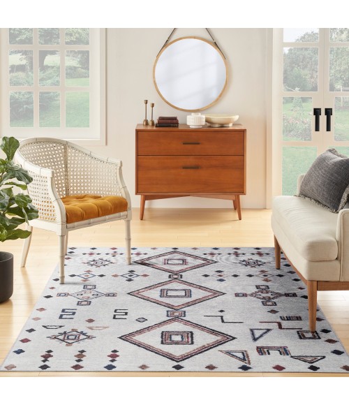 Nicole Curtis Machine Washable Series 1 Area Rug SR108 Ivory/Multi