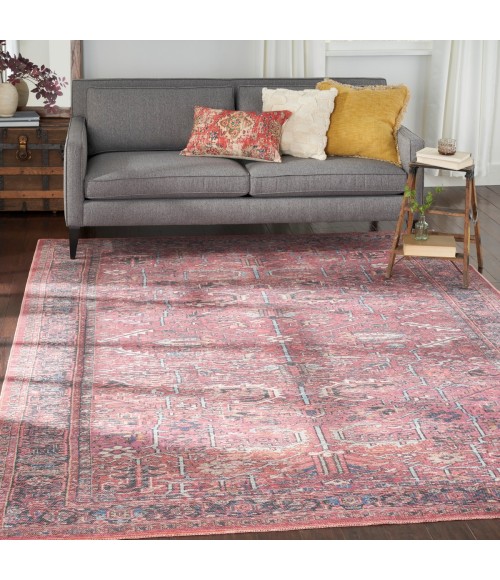 Nicole Curtis Machine Washable Series 1 Area Rug SR102 Red 9' x 12'