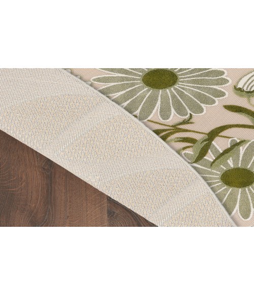 Nourison Aloha Ivory Green ALH33 5 ft. 3 in. Round Rug