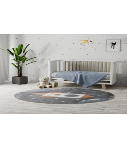 Nourison Astra Machine Washable Sky Blue ASW06 4 ft. Round Rug