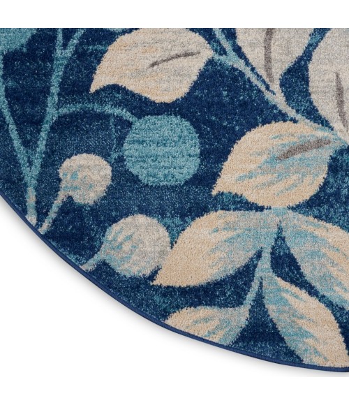 Nourison Tranquil Round Area Rug TRA03-Navy