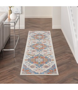 Nourison Elation - Etn09 Ivory Blue Area Rug 2 ft. 3 X 7 ft. 6 Rectangle