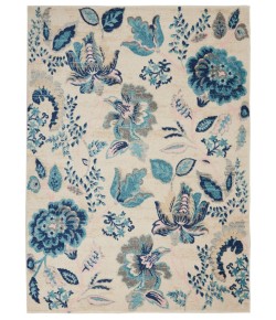 Nourison Tranquil(Traql) - Tra02 Ivory Light Blue Area Rug 4 ft. X 6 ft. Rectangle