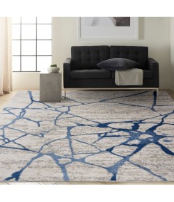Calvin Klein Ck001 Riverflow - Rfv05 Ivory Blue Area Rug 7 ft. 10 in. X 9 ft. 10 in. Rectangle