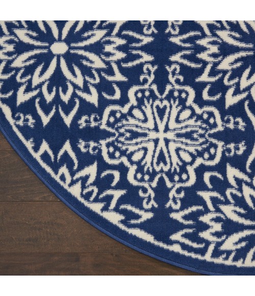 Nourison Jubilant Round Area Rug JUB06-Navy/Ivory