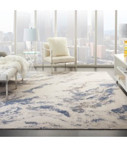 Nourison Sleek Textures Blue/Ivory/Grey SLE03 7 ft. 10 in. X 10 ft. 6 in. Rect. Rug