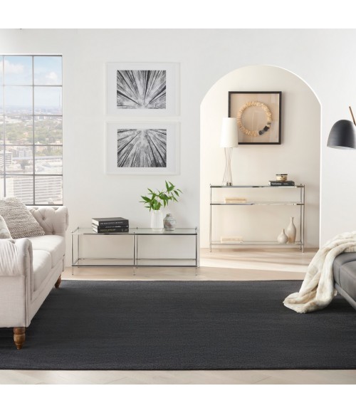 Nourison ESSENTIALS Area Rug Nourison Essentials Black Area Rug NRE01-Black