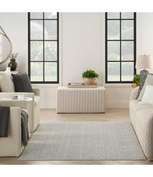 Nourison Textured Home Ivory Grey TXH01 6 ft. X 9 ft. Rect. Rug