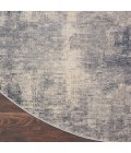 Nourison Rustic Textures Area Rug RUS02 Blue/Ivory 5'3" Round
