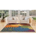Nourison Aloha Navy Multicolor ALH05 5 ft. 3 in. X 7 ft. 5 in. Rectangle Rug