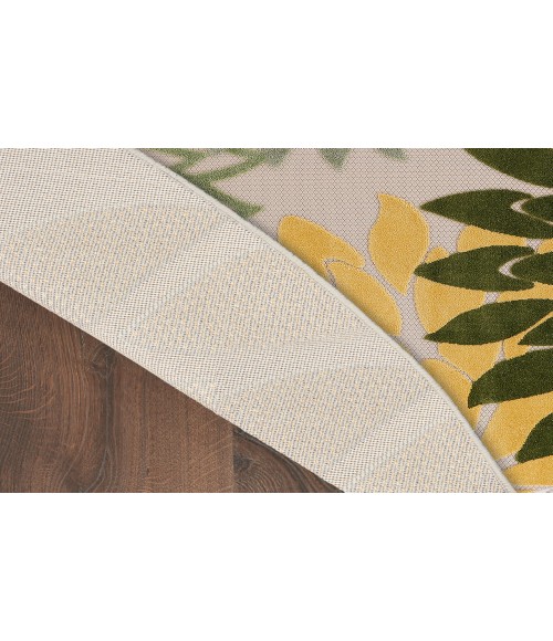 Nourison Aloha Green Multicolor ALH05 5 ft. 3 in. Round Rug