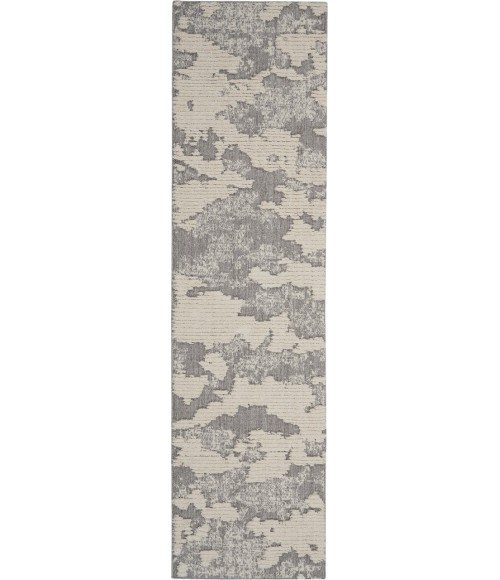 Nourison TEXTURED CONTEMPORARY Area Rug Nourison Textured Contemporary Runner Area Rug TEC01-Ivory/Grey