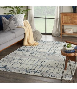 Nourison Twilight - Twi10 Ivory Navy Area Rug 5 ft. 6 in. X 8 ft. Rectangle