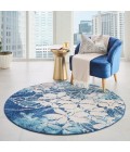 Nourison Tranquil Round Area Rug TRA08-Navy/Pink