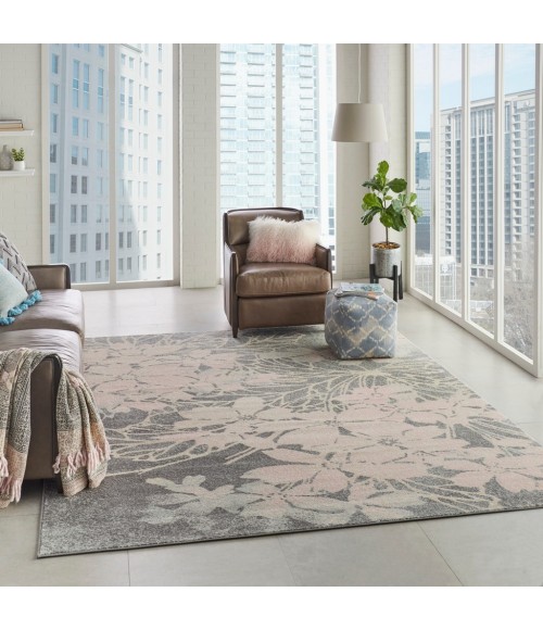 Nourison TRANQUIL Area Rug Nourison Tranquil Area Rug TRA08-Grey/Pink
