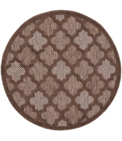 Nourison Home Easy Care Brown NES01 4 ft. Round Rug