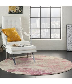 Nourison Celestial - Ces02 Ivory Pink Area Rug 5 ft. 3 X Round