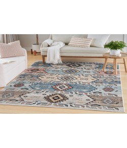 Nourison Washable Decor Ivory Multicolor WSD01 5 ft. 3 in. X 7 ft. Rectangle Rug