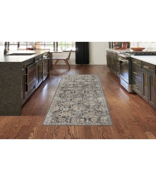 Nourison Oushak Home Charcoal OUS01 2 ft. 3 in. X 7 ft. 6 in. Rectangle Rug