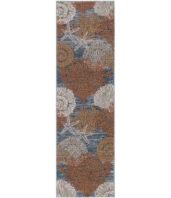 Nourison Seaside 2ft. 3in. x 7ft. 6in. Blue Multicolor Coastal, Nautical & Beach Indoor Rug