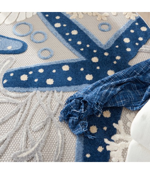 Nourison Aloha Area Rug ALH24-Blue/Grey